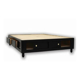 Base King Size De Madera Con Zapatera Y 4 Cajones