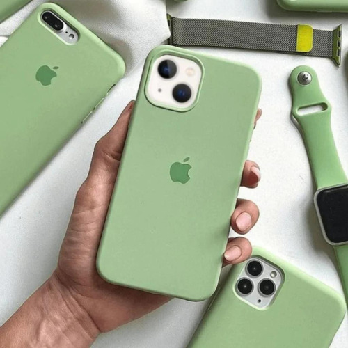 Funda Silicone Case Para iPhone Verde Manzana