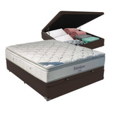 Cama Box Com Baú Casal Marrom E Colchão Freedom Ortobom D33