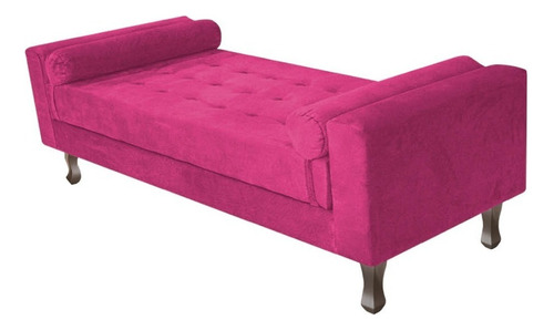 Divã Recamier Sofá Félix 140cm Suede Rosê - Am Decor Cor Pink