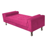 Divã Recamier Sofá Félix 140cm Suede Rosê - Am Decor Cor Pink