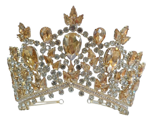 Corona De 15 Años De Reina En Color Oro Con Piedras Oro