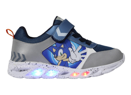 Tenis Niño Sonic Luces Led Original  Velcro The Hedgehog 