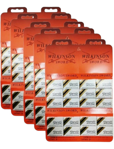 Giletes De  Barbear Wilkinson Kit C/5 Cartelas = 300 Lâminas