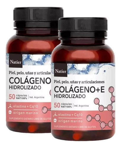 Pack Colágeno + Vitamina E Con Q10 Natier X 2 Unidades