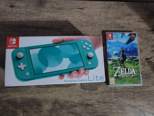 Nintendo Switch Lite Na Caixa Com 1 Jogo Do Zelda Usado 