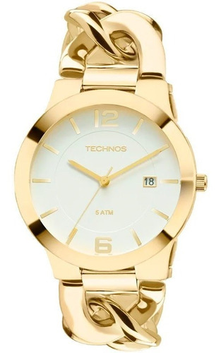 Relógio Technos Elos Dourado Feminino 2115ul/4b Aço Inox