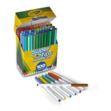 Plumones Crayola De 100 Colores Supertips Delgados Lavables 
