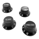 Kit 4 Knobs Pretos Strato - Andaluz Kp