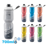 Garrafinha Térmica Caramanhola De Água Bike 700ml C Suporte Cor Verde