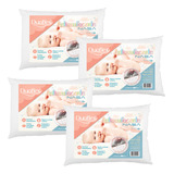 Kit 4 Travesseiros Infantis Baby Antissufocante - Duoflex