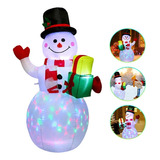 Decoración De Exterior Con Muñeco De Nieve Inflable Navideño