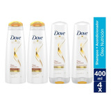 Shampoo + Acondicionador Dove Pack De 4 Oleo Nutricion 400ml