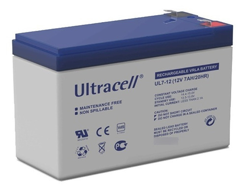 Batería De Gel 12v 7ah Ultracell Alarma Ups