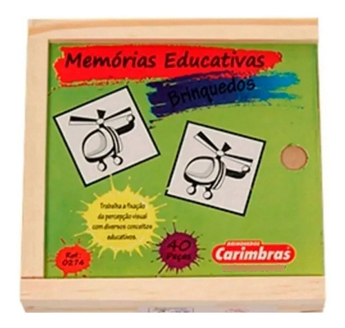 Jogo Memórias Educativas Brinquedos Madeira Tema Brinquedos