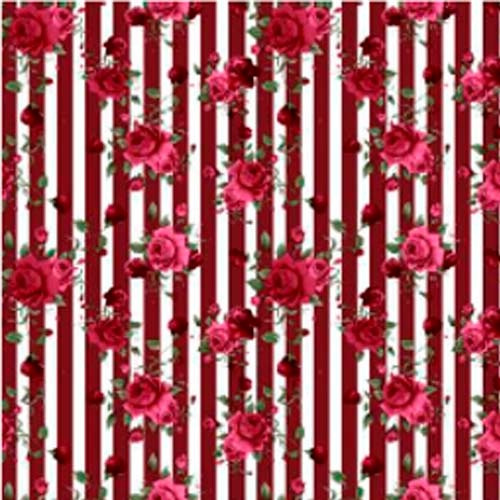 Papel Vinilo Adhesivo Rojo Floral 10 Mts X 45 Cm 