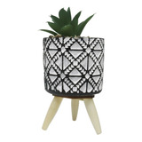 2 Un.vaso Cachepot Decorativo C/ Planta Artificial Suculenta