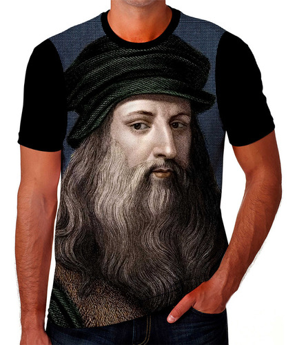 Camiseta Camisa Leonardo Da Vinci Pintor Sucesso Em Alta K01