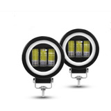 Por Faro Ojo De Angel Redondo 3 Led 30w Lupa 6d 4x4 Moto