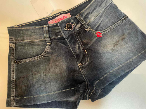 Short Jeans Curto N. 38 - Com Chaveiro De Boca