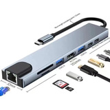 Hub Adaptador Usb Tipo C 8 En 1 Para Mac Macbook Win