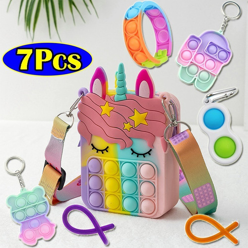 7 Kit Bolso Bandolera Toy Poppets Juguete Infantil