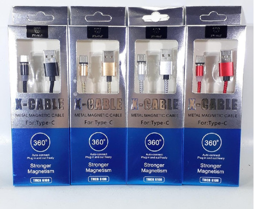 Cable Usb Tipo C 1 Metro Mallado Magnético 2 Amper