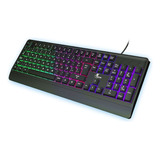 Teclado Gamer Xtech Xtk-505s, Retroiluminado Led, Multimedia Color Del Teclado Negro Idioma Español