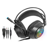 Fone Ouvido Headset Gamer Fortrek Crusader P2 + Usb Rgb