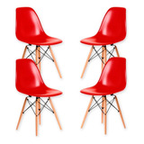 Set 4 Sillas Eames Dsw Clasicas Colores Muebles Metinca Estructura De La Silla Rojo