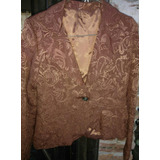 Chaqueta Blazer Saco En Brocato De Seda Marca Milenium T.42 