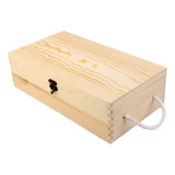 Caja De Madera Para Dos Botellas, 35 X 19 X 10 Cm, Decoració