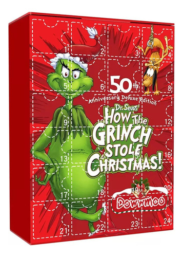 Bonita Caja De Calendario De Adviento Del Grinch De Navidad