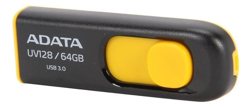 Pendrive Adata Uv128 64gb 3.2 Gen 1 Negro Y Amarillo