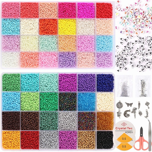 35343pcs/48 Color Cuentas, Hacer Pulsera Joyas Collar Regalo