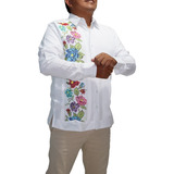 Guayabera Lino Flame Rosas Matizado, Envío Gratis 