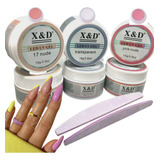 Kit 3 Gel X&d Uv Led 15g Pink Nude, Transparente Unha