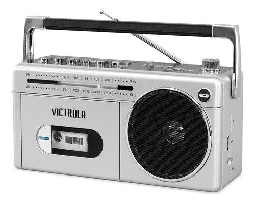 Victrola Vbb-25-slv Mini Bluetooth Boombox Con Reproductor D