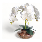 Arranjo Com 4 Orquídeas Vaso De Vidro Flores Artificiais