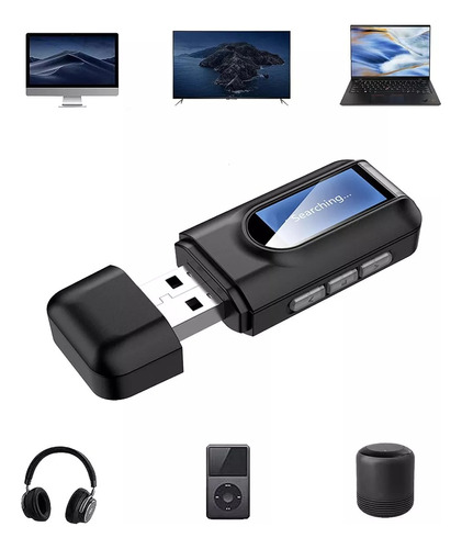 Adaptador Bluetooth 5.0 Usb 2 En 1 Para Pc/tv/auto/hogar