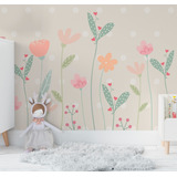 Papel De Parede Floral Bolinhas Quarto Infantil Bebê Pp583