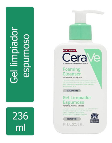 Cerave Gel Limpiador Espumoso Con 236 Ml