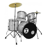 Bateria Extreme Exbt071 Sparkle 5 Piezas Plata Aro Cromado 