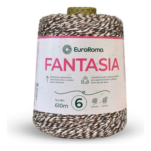 Barbante Color Fantasia 4/6 600 Grs Cores Diversas-euroroma Cor Crú E Marrom