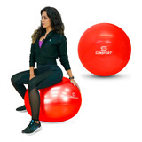Bola Suíça Para Exercícios De Pilates - Tamanho 55cm Cor Vermelho