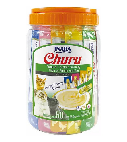 Churu Para Gato Variedades De Atún 50 Tubos X 14 Grs