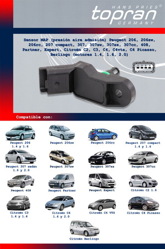 Sensor Map Peugeot 206rc, 307, 408, Expert Motores 2.0 Foto 3