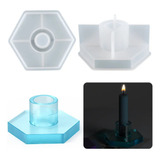 Molde Silicona Candelabro Hexagonal Portavela Resina Cemento