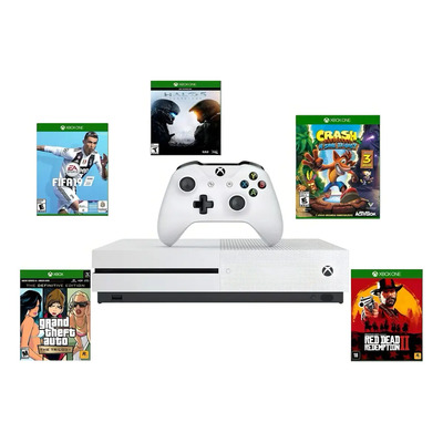 Microsoft Xbox One S 1tb Standard Cor Branco Com Jogos - Excelente (Recondicionado) | Parcelamento sem juros