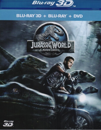 Jurassic World Mundo Jurasico Pelicula Blu-ray 3d + Bd + Dvd